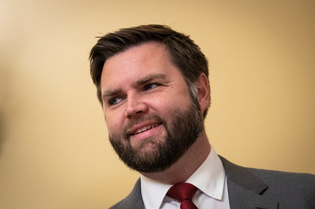 Sen.-elect JD Vance (R-OH) is seen during a photo opportunity with newly elected Republican Senators in Senate Minority Leader Mitch McConnell's office at the U.S. Capitol on November 15, 2022 in Washington, DC. Senate Republicans will meet later on Tuesday for the first time since the midterm elections. (Photo by Drew Angerer/Getty Images)