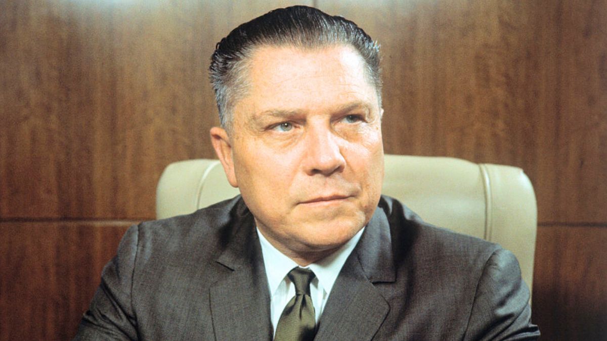 4/1966- New York, NY: Closeups of James Hoffa, president of the teamsters union.