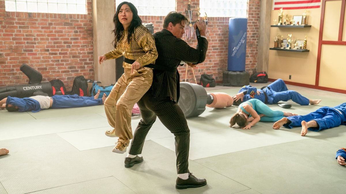 John Cena and Awkwafina fighting in Prime Video's Jackpot