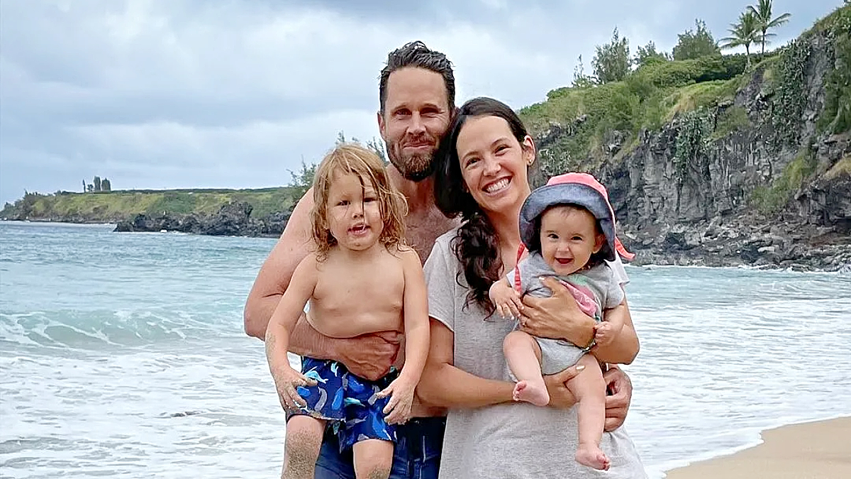 Matthew Taylor Coleman, Abby Coleman, and their two late children on a vacation