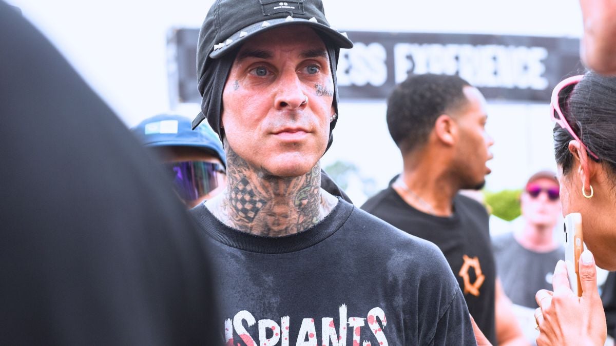 INGLEWOOD, CALIFORNIA - JULY 06: Travis Barker attends Travis Barker's Run Travis Run: A Run & Wellness Experience at The Kia Forum on July 06, 2024 in Inglewood, California. (Photo by Olivia Wong/Getty Images)