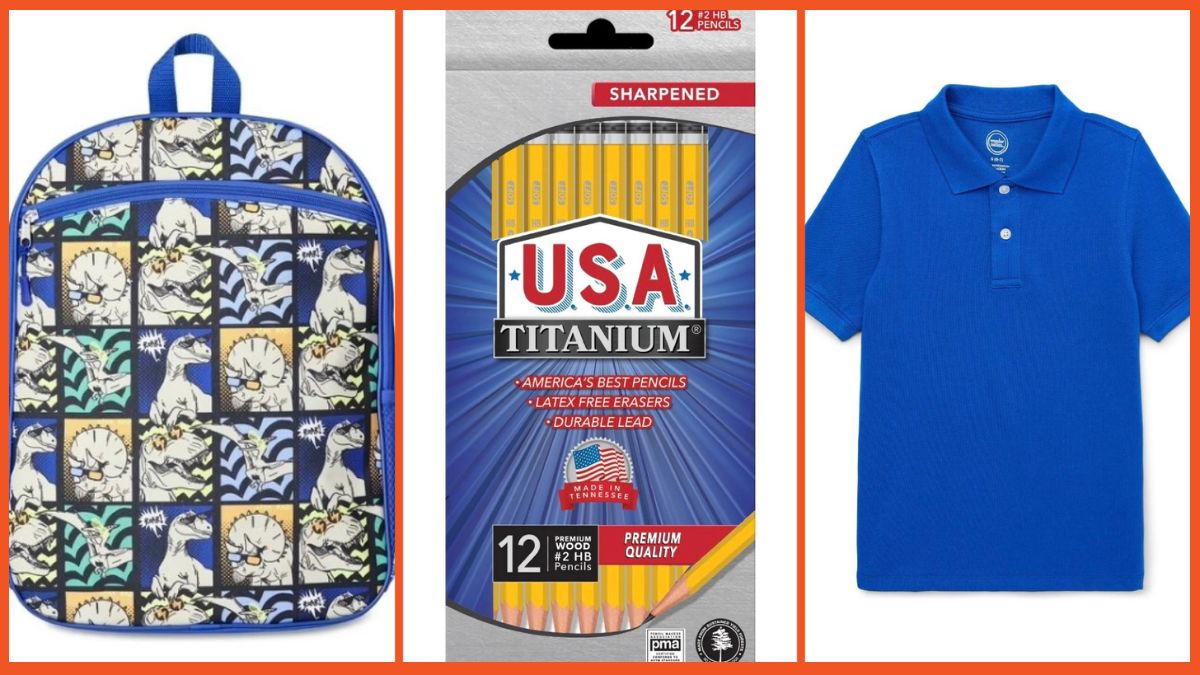 A split image of 3 Walmart Back-To-School Essentials