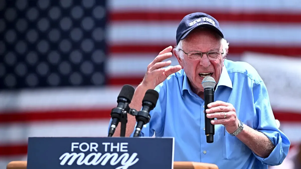 Bernie Sanders speaking at an event