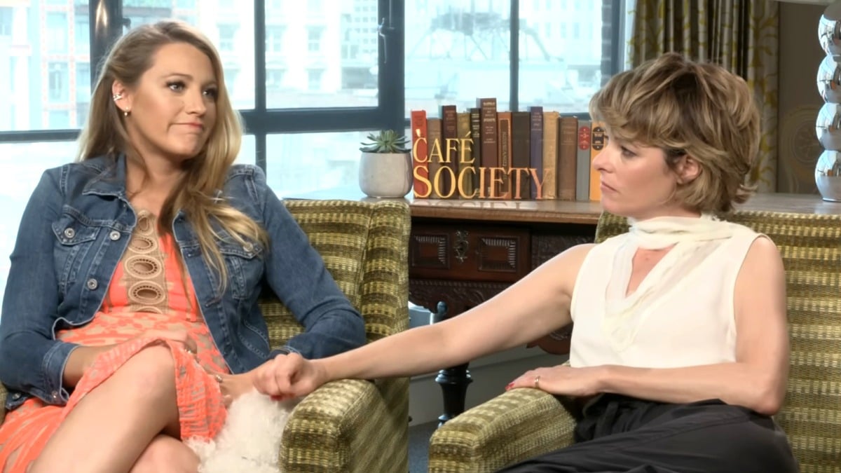 Blake Lively and Parker Posey sitting during an interview