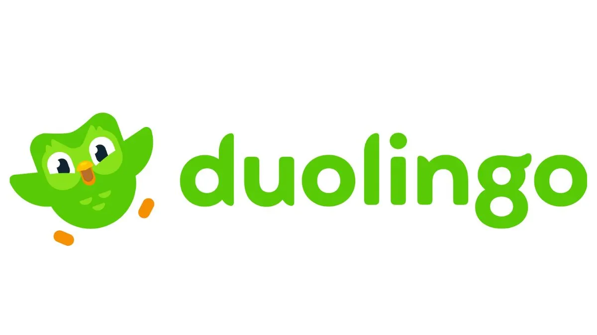 Duo the Owl next to the Duolingo logo.