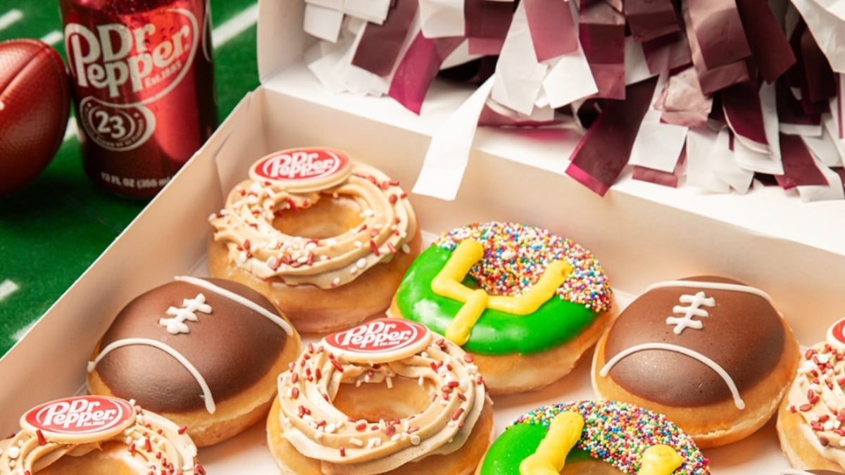 A box of Krispy Kreme donuts