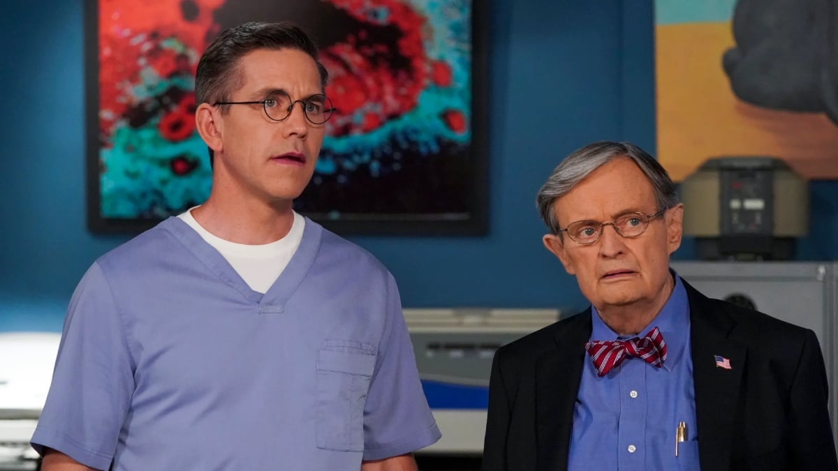 Brian Dietzen as Jimmy and David McCallum as Ducky on NCIS