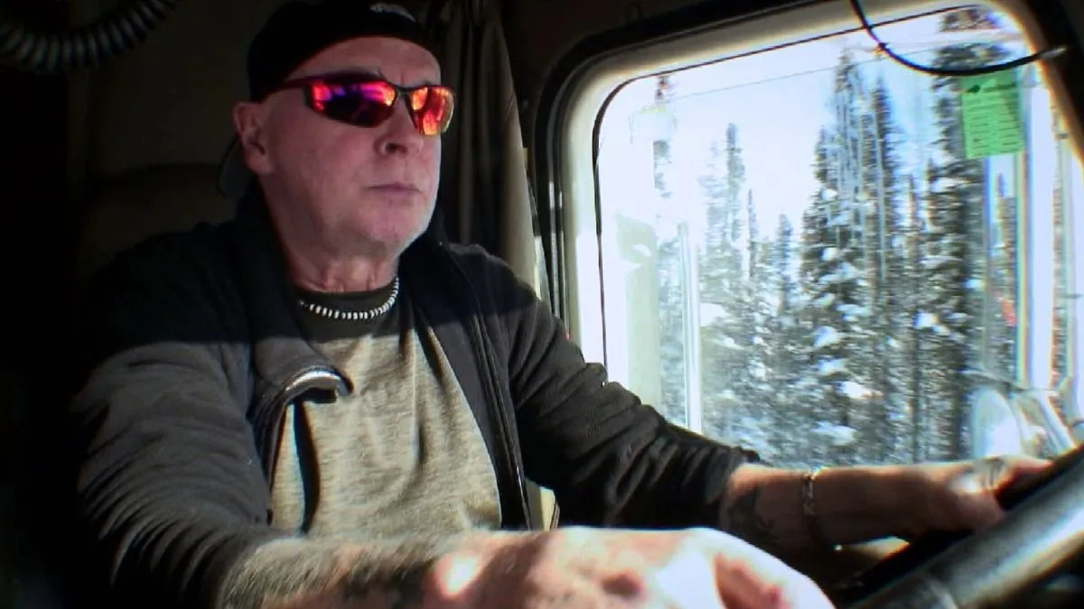 Art Burke driving in an episode of Ice Truck Drivers