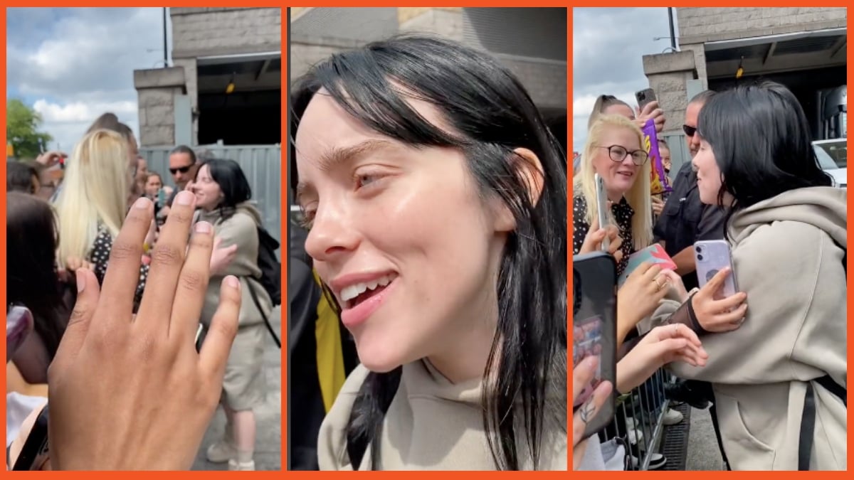 Billie Eilish meets her fans and greets them with enthusiasm