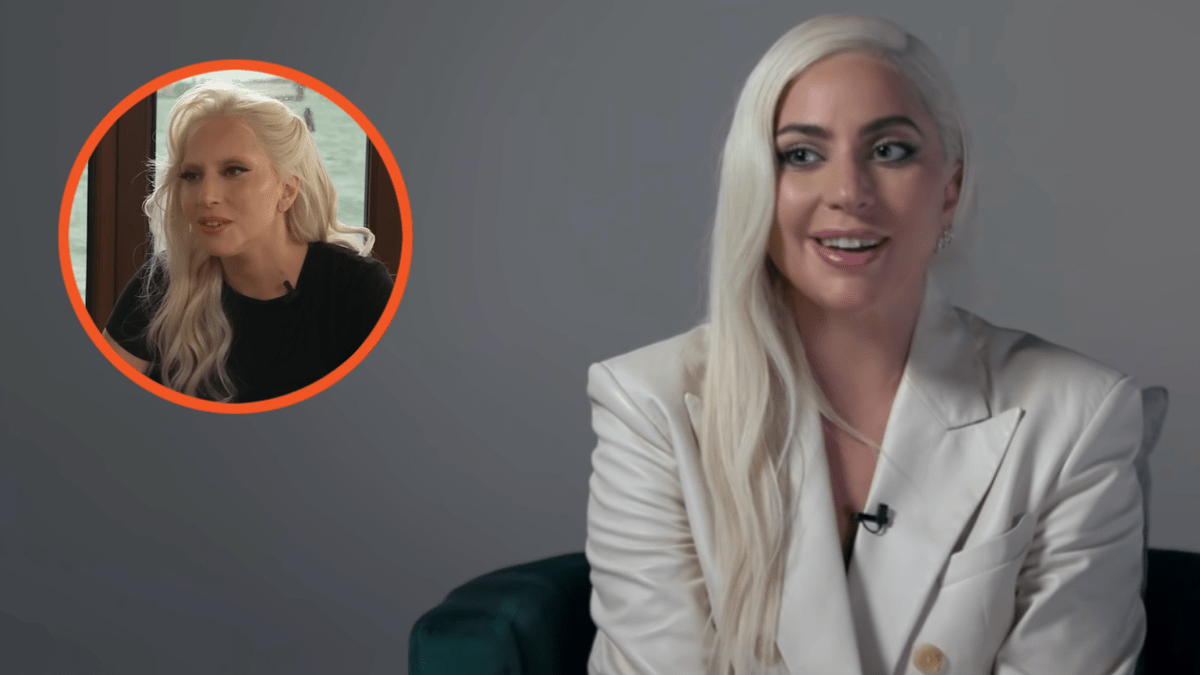 Lady Gaga in two different interviews