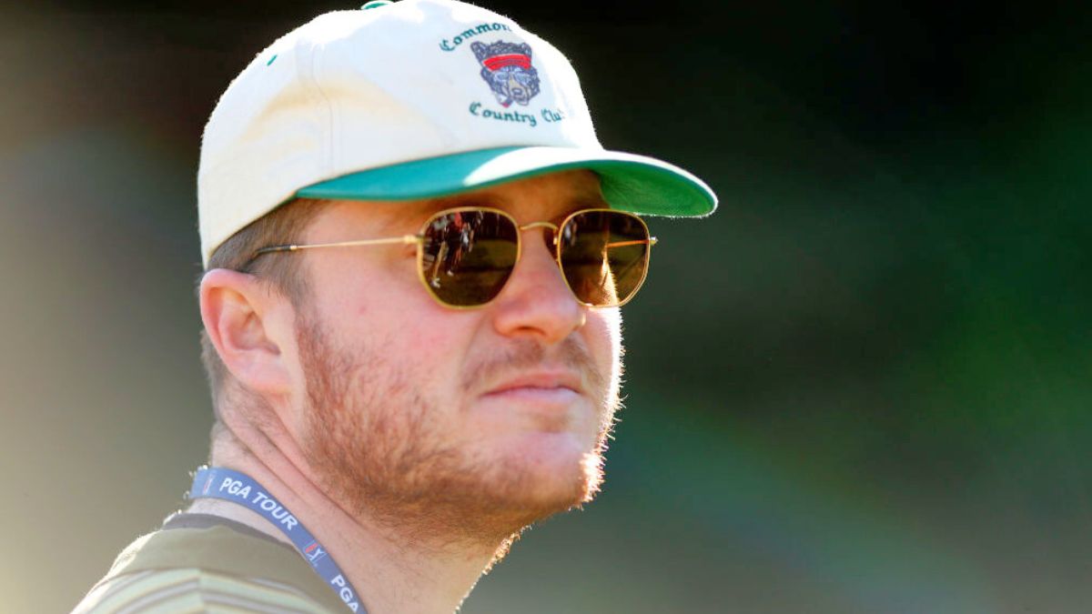 Golf journalist Dan Rapaport, most recently known for the Netflix golf documentary, Full Swing, looks on during the final round of the Genesis Invitational at Riviera Country Club on February 19, 2023 in Pacific Palisades, California.