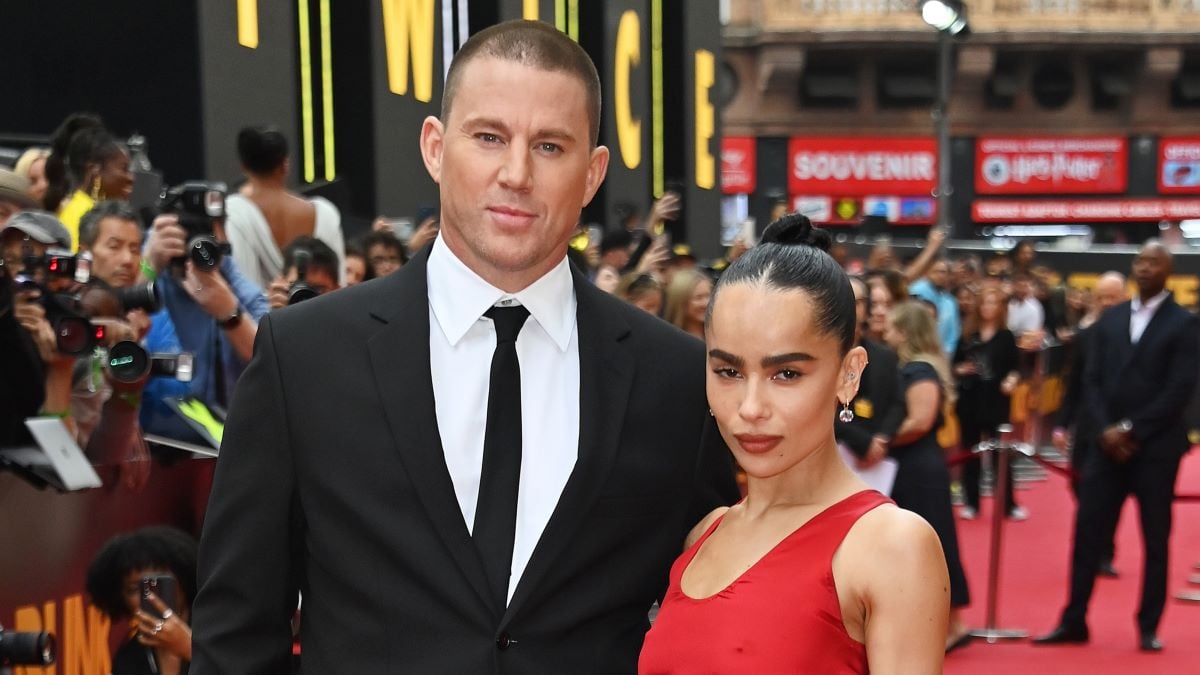 Channing Tatum and Zoe Kravitz attend the European Premiere of "Blink Twice" at Odeon Luxe Leicester Square on August 19, 2024 in London, England. (Photo by Dave Benett/WireImage)