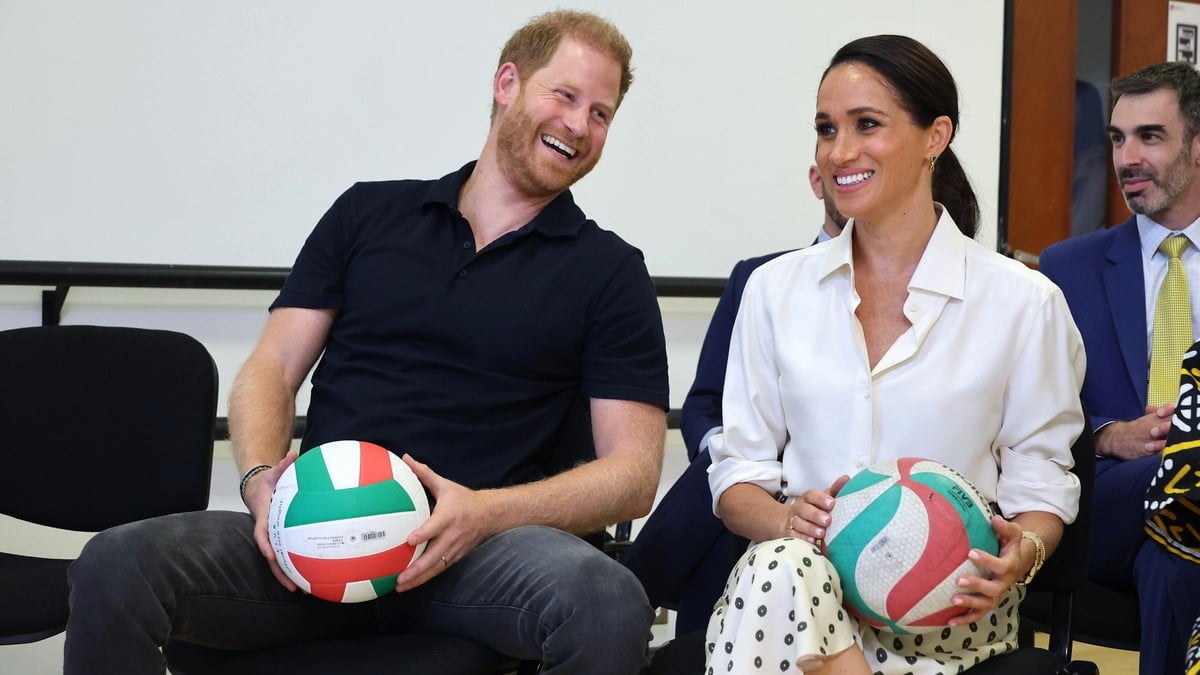 Prince Harry, Duke of Sussex and Meghan, Duchess of Sussex are seen at a Training Session with Invictus Games Team Colombia at the Centro de Rehabilitación Inclusiva during The Duke and Duchess of Sussex's Colombia Visit on August 16, 2024 in Bogota, Colombia.