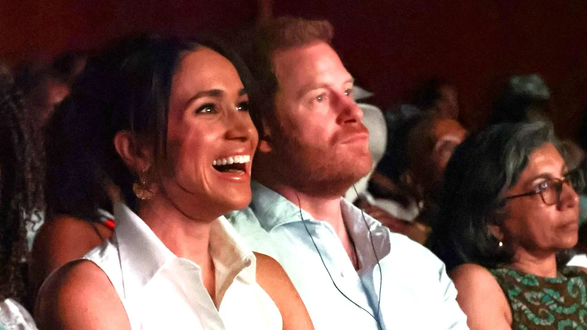 Meghan, Duchess of Sussex and Prince Harry, Duke of Sussex attend the Afro-Descendant Women and Power: Voice of Equity at the Teatro Municipal on August 18, 2024 in Cali, Colombia.