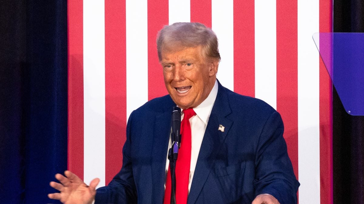 Republican presidential nominee, former U.S. President Donald Trump makes remarks at the fall meeting of the Fraternal Order Of Police's National Board Of Trustees. on September 6, 2024 in Charlotte, North Carolina. Trump is campaigning in key battleground states ahead of the November presidential election. (Photo by Grant Baldwin/Getty Images)