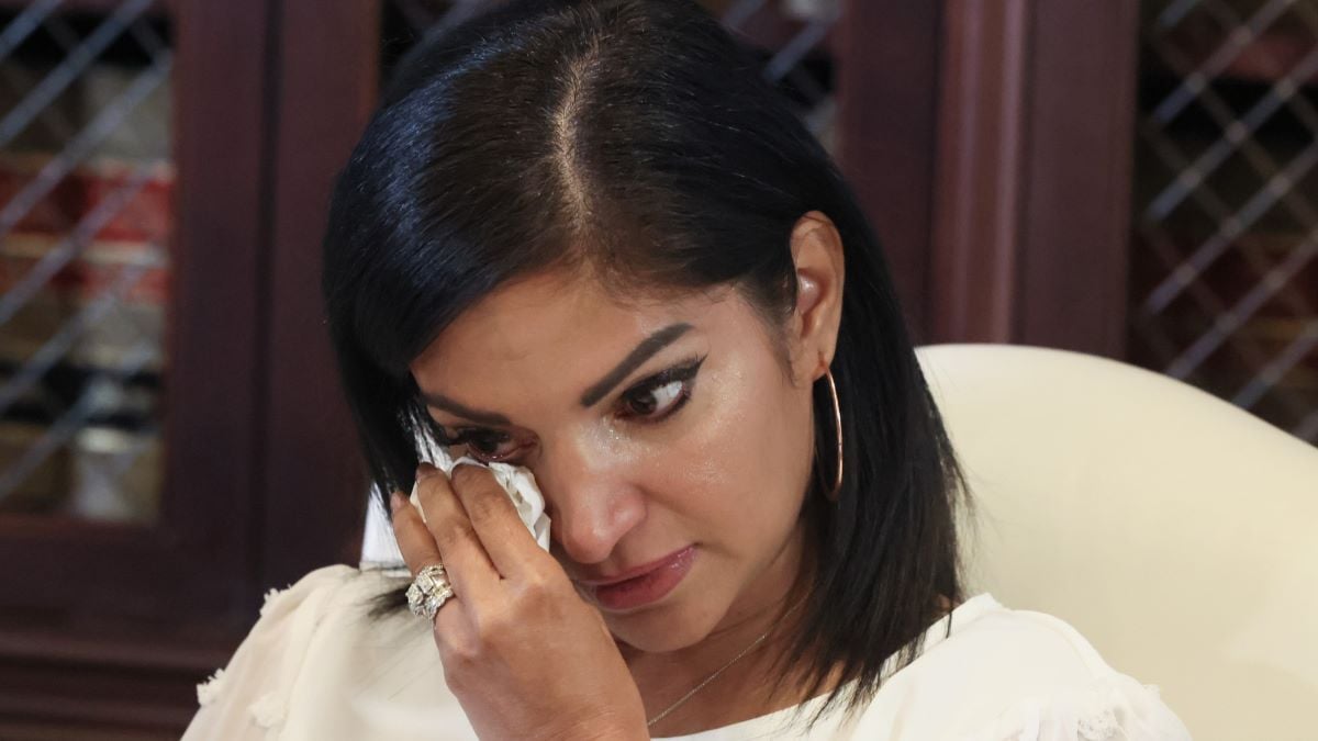 Thalia Graves, an alleged victim of Sean "Diddy" Combs, is seen during a press conference held by attorney Gloria Allred on September 24, 2024 in Los Angeles, California. Thalia Graves is suing Sean "Diddy" Combs for alleged sexual assault. (Photo by Rodin Eckenroth/Getty Images)