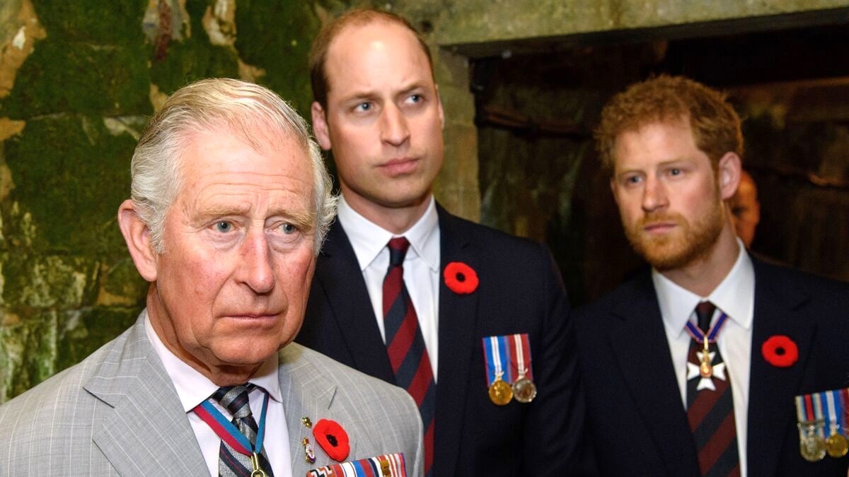 Prince Charles, Prince of Wales, Prince William, Duke of Cambridge and Prince Harry visit the tunnel and trenches at Vimy Memorial Park during the commemorations for the centenary of the Battle of Vimy Ridge on April 9, 2017 in Vimy, France.