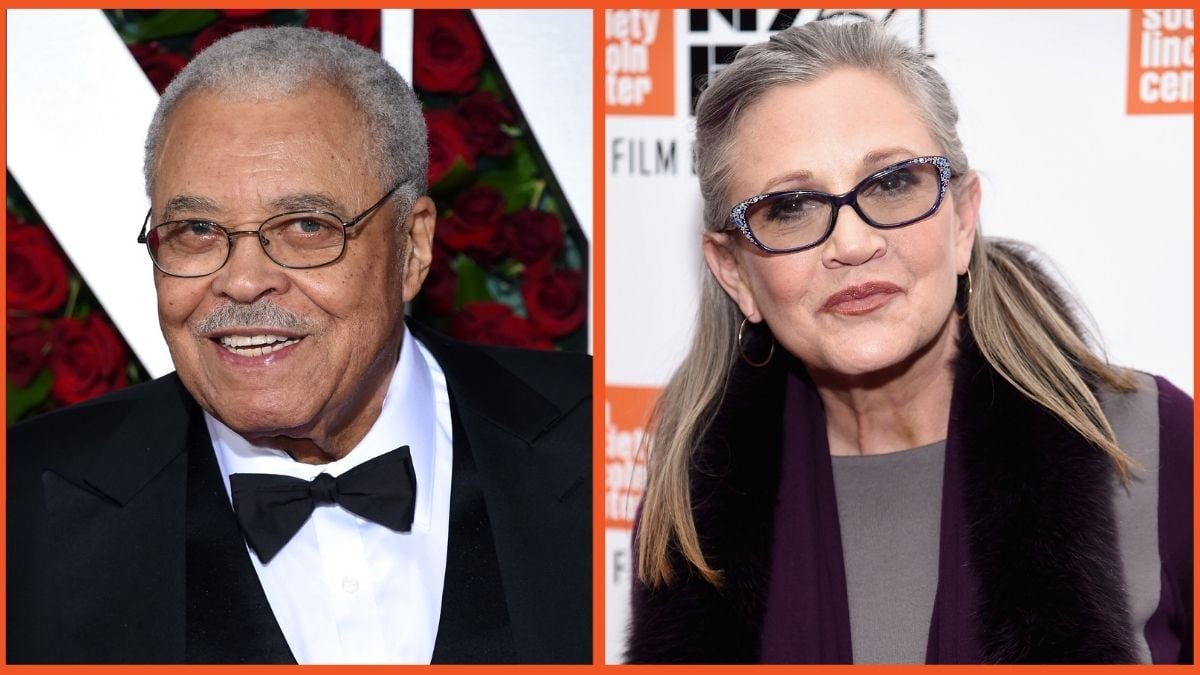 Actor James Earl Jones attends the 70th Annual Tony Awards at The Beacon Theatre on June 12, 2016 in New York City/Carrie Fisher attends the 54th New York Film Festival - "Bright Lights" Photo Cal on October 10, 2016 in New York City