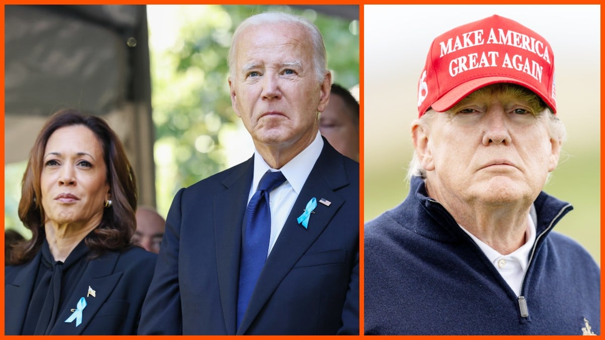 Joe Biden wears Trump 2024 hat