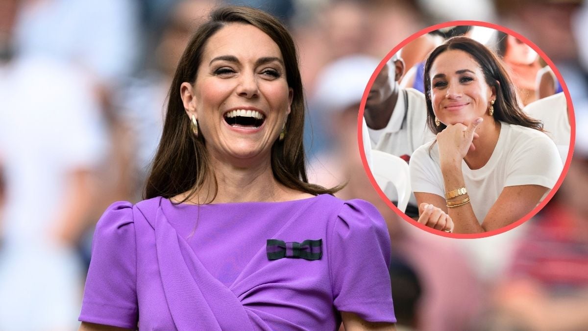 Catherine, Princess of Wales during the trophy presentation after the Carlos Alcaraz of Spain vs. Novak Djokovic of Serbia Gentlemen's Singles Final during day fourteen of The Championships Wimbledon 2024 at All England Lawn Tennis and Croquet Club on July 14, 2024 in London, England/Meghan, Duchess of Sussex seen at the Unidad Recreativa El Vallado on August 18, 2024 in Cali, Colombia.