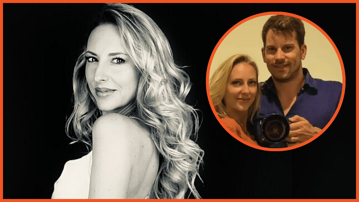 Kristina Joksimovic headshot and Marc Rieben and Joksimovic selfie composite