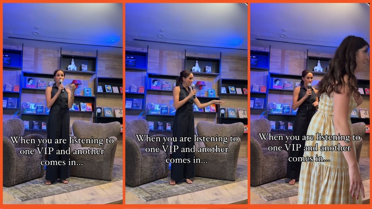 Instagram screenshots of Meghan Markle bookstore speech in Montecito, California