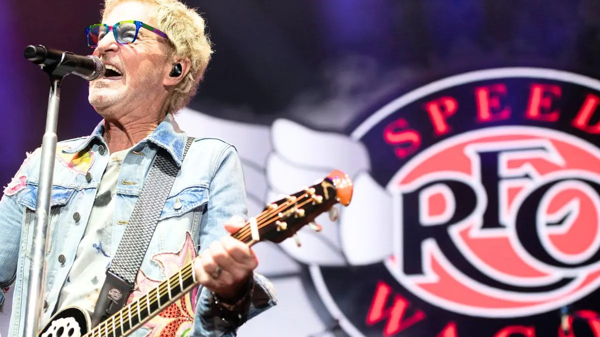 ENGLEWOOD, COLORADO - AUGUST 28: Kevin Cronin of REO Speedwagon performs during their Summer Road Trip Tour at Fiddler’s Green Amphitheatre on August 28, 2024 in Englewood, Colorado. (Photo by Thomas Cooper/Getty Images)