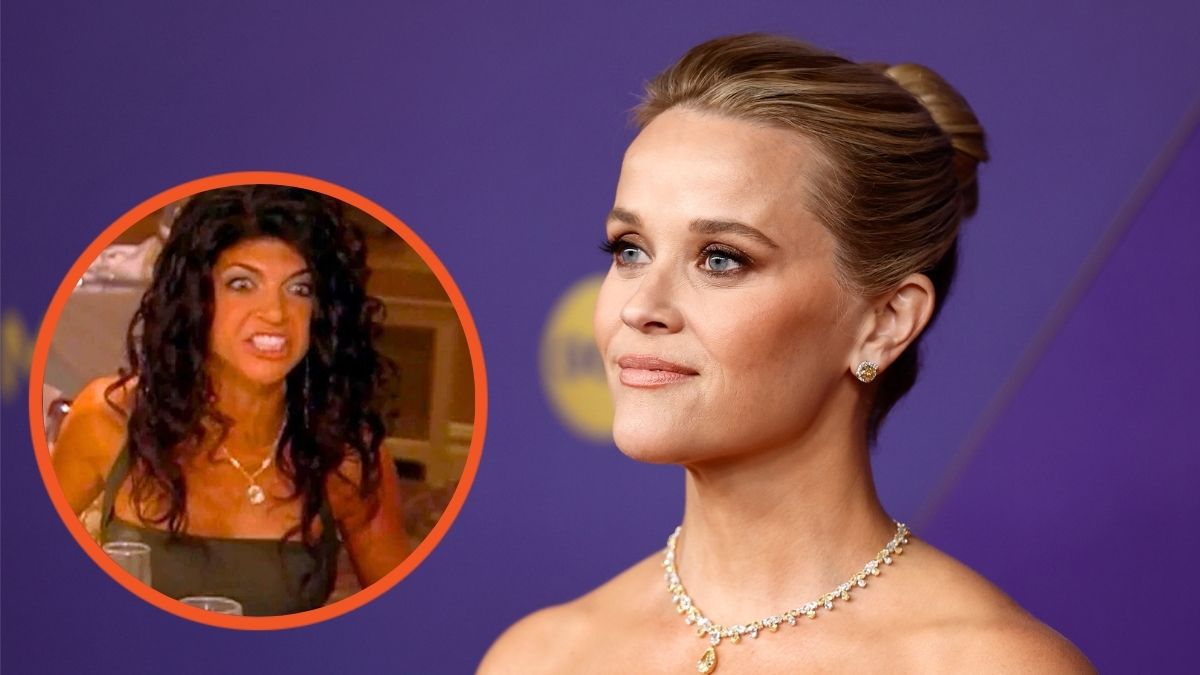 Reese Witherspoon attends the 76th Primetime Emmy Awards and still of Teresa Guidice from The Real Housewives of New Jersey