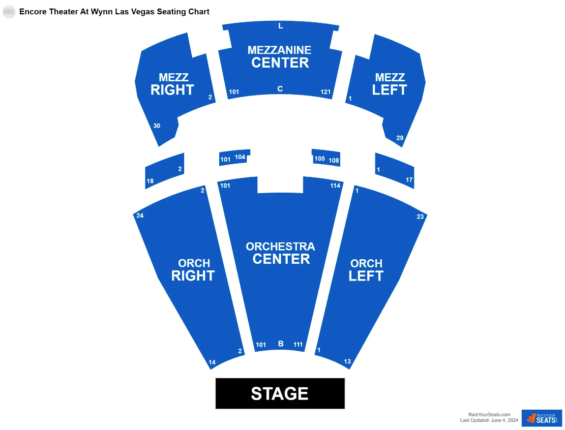 Encore at The Wynn seat map