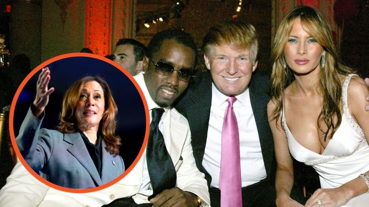 Sean P. Diddy Combs, Donald Trump and Melania Trump and Kamala Harris, speaks during an event at the Cobb Energy Performing Arts Centre