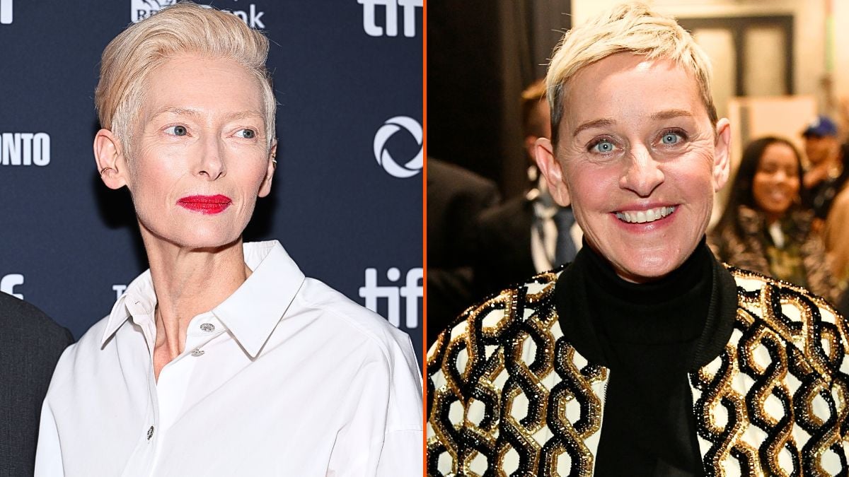 Photo montage of Tilda Swinton and Ellen DeGeneres