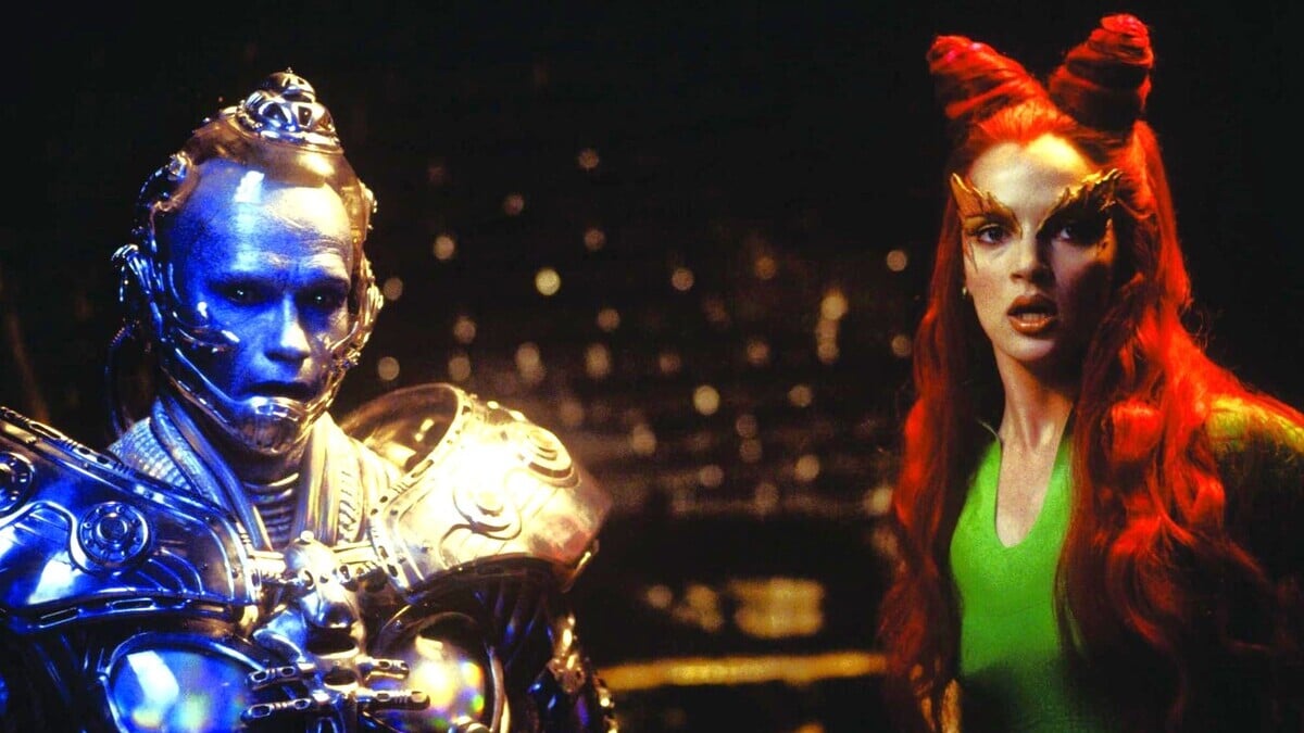 Arnold Schwarzenegger as Mr. Freeze and Uma Thurman as Poison Ivy