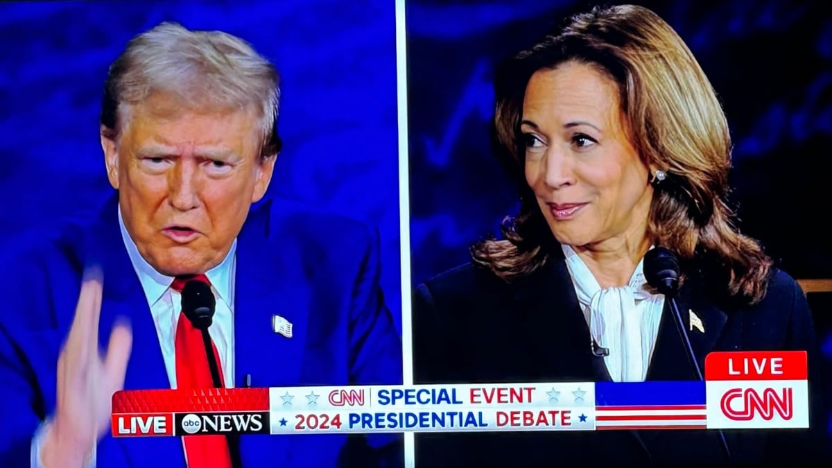 Donald Trump and Kamala Harris during the 2024 Presidential debate