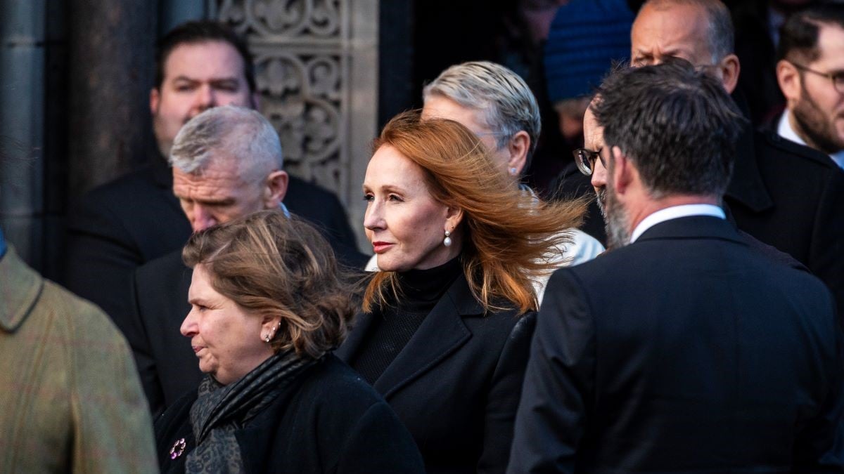 EDINBURGH, SCOTLAND - DECEMBER 19: J.K Rowling and Neil Murray attend the memorial service for former Chancellor of the Exchequer Alistair Darling at St Margaret's Episcopal Cathedral on December 19, 2023 in Edinburgh, Scotland. The Labour politician entered politics as a Lothian Regional Councillor in 1982 and represented Edinburgh as a Labour MP from 1987 to 2015. He served as Chancellor of the Exchequer under Gordon Brown from 2007 to 2010 during the 2007-2008 financial crisis. A key figure in the Scottish independence debate, Darling was chairman of the 'Better Together' campaign, advocating to keep Scotland in the Union. He passed away on November 30, 2023, at 70, survived by his wife, Maggie, and their two children, Anna and Calum