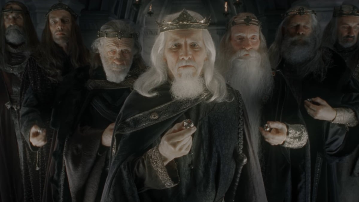 The nine rings of Men in 'The Fellowship of the Ring'