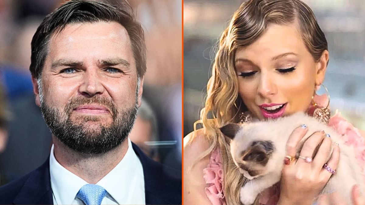 Photo montage of J.D. Vance and Taylor Swift