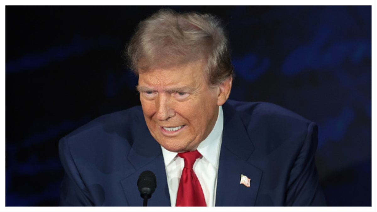 Editorial image of Donald Trump reflecting on the 'concepts of a plan' quote
