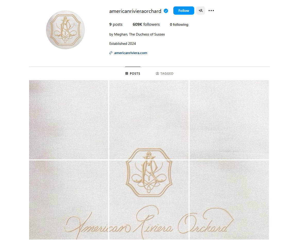 Meghan Markle Launches ARO IG Page