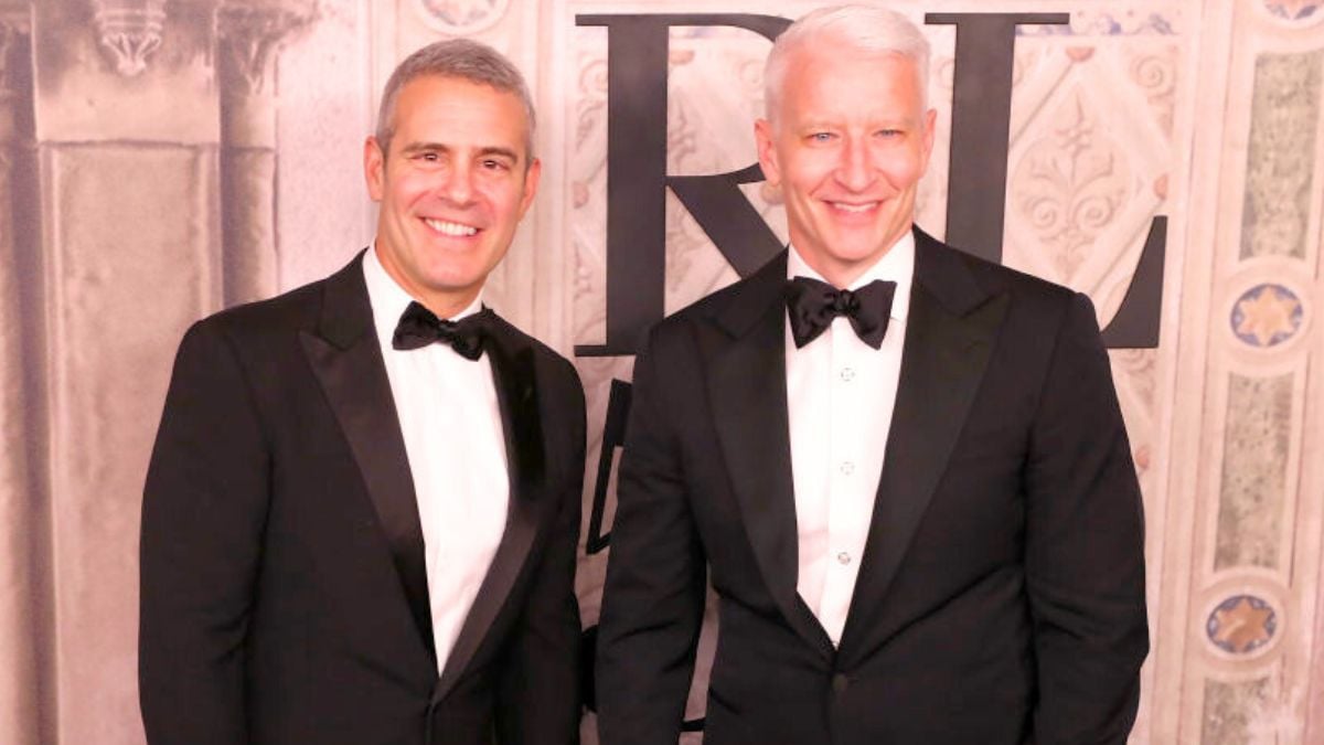 NEW YORK, NY - SEPTEMBER 07: Andy Cohen and Anderson Cooper attend the Ralph Lauren fashion show during New York Fashion Week at Bethesda Terrace on September 7, 2018 in New York City. (Photo by Rob Kim/Getty Images)