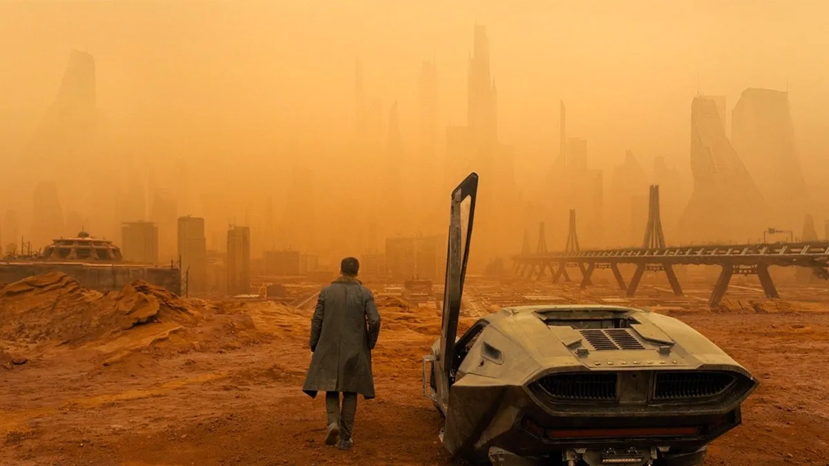 K walking out of the car in Blade Runner 2049.