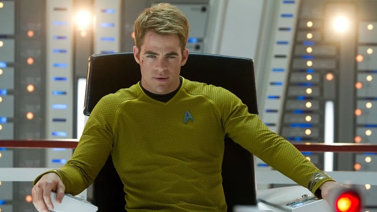 Captain Kirk sitting in a chair