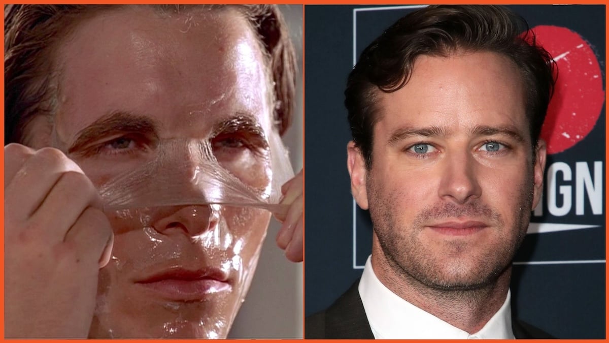 Christian Bale in American Psycho and Armie Hammer