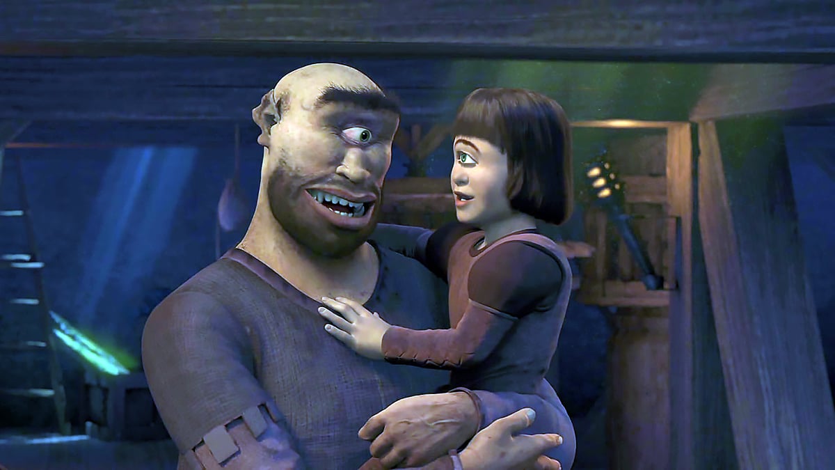 Cyclops and his daughter in Shrek