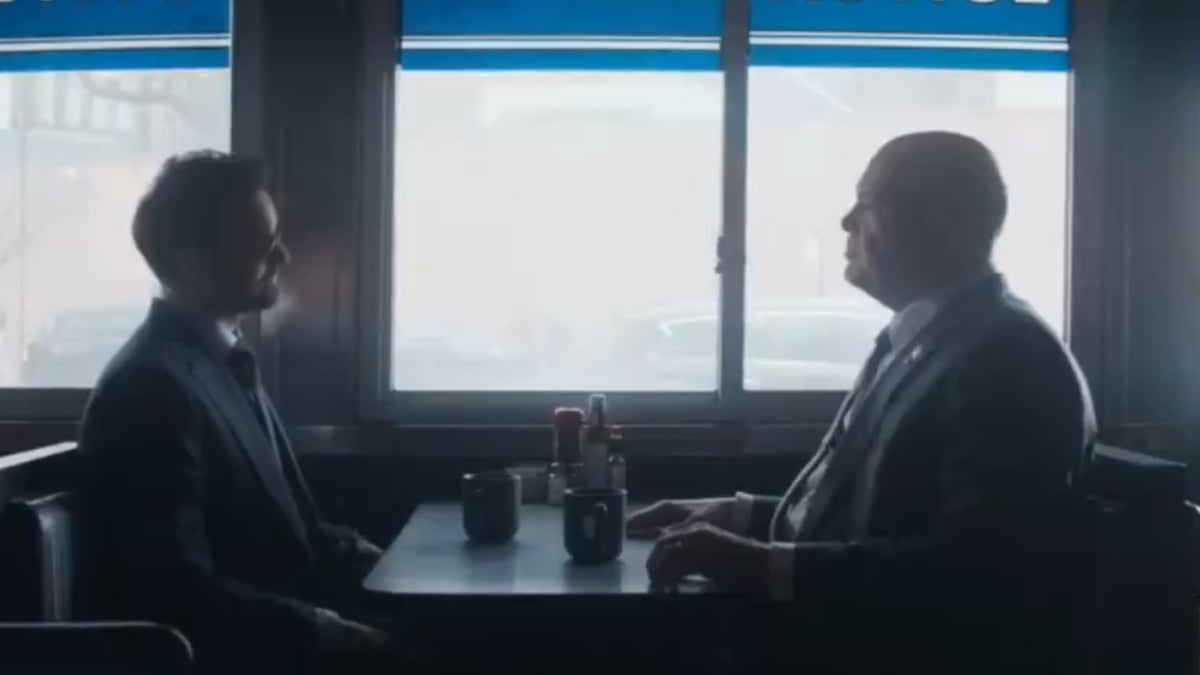 Daredevil born again teaser screenshot of Matt Murdoch and Kingpin