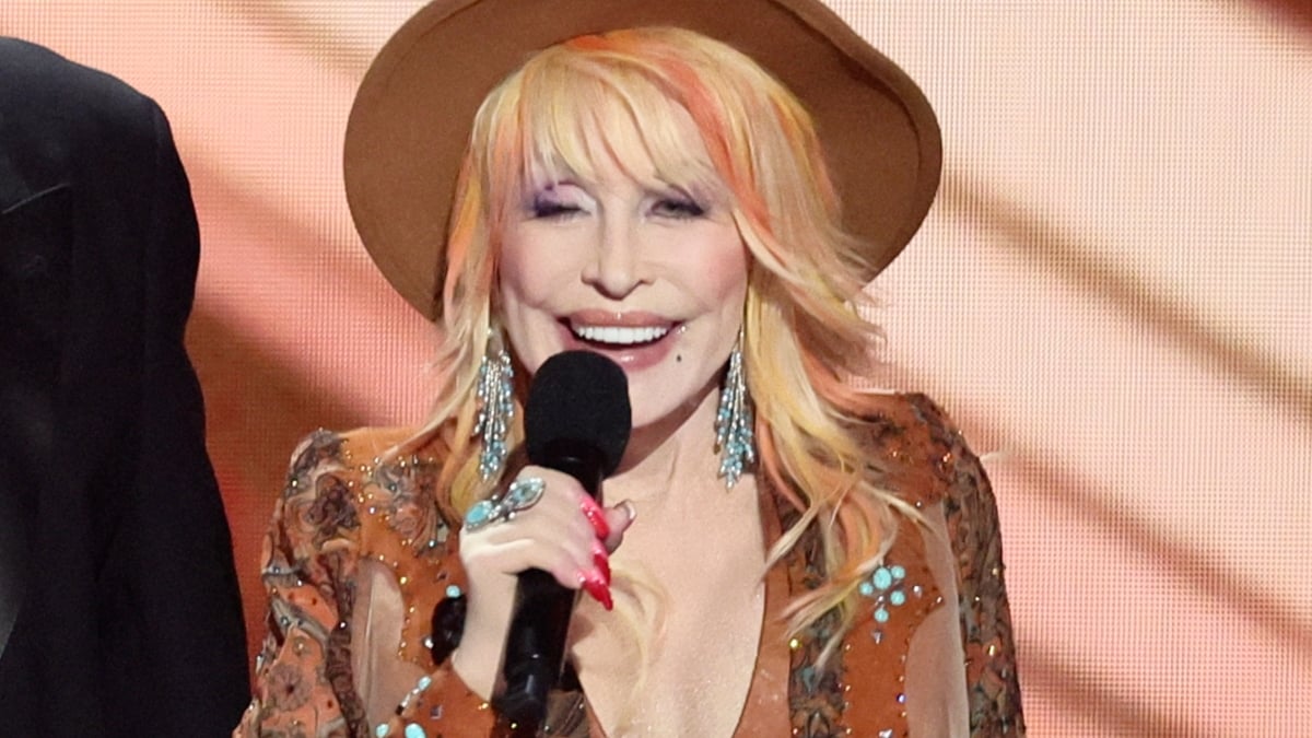 Co-host Dolly Parton speaks onstage during the 58th Academy Of Country Music Awards at The Ford Center at The Star on May 11, 2023 in Frisco, Texas.