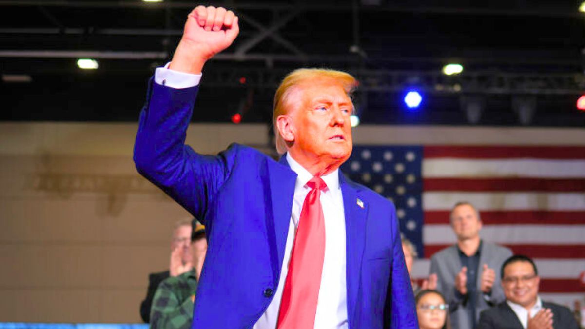 LANCASTER, PENNSYLVANIA - OCTOBER 20: Republican presidential nominee, former U.S. President Donald Trump, speaks during a town hall campaign event at the Lancaster County Convention Center on October 20, 2024 in Lancaster, Pennsylvania. Trump is campaigning the entire day in the state of Pennsylvania. Trump and Democratic presidential nominee Vice President Kamala Harris continue to campaign in battleground swing states ahead of the November 5 election. (Photo by Win McNamee/Getty Images)