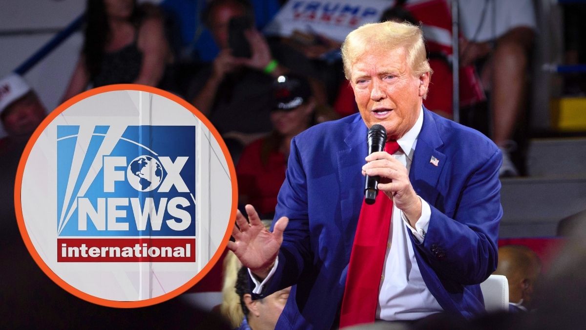 Donald Trump holds his first campaign event since a man carrying a rifle was arrested Sunday and The logos for Fox programs are displayed on the News Corp. building