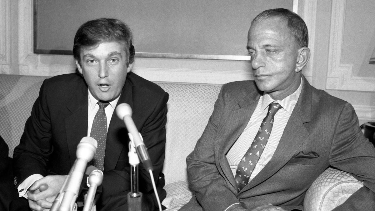 Donald Trump pictured alongside his then-lawyer Roy Cohn