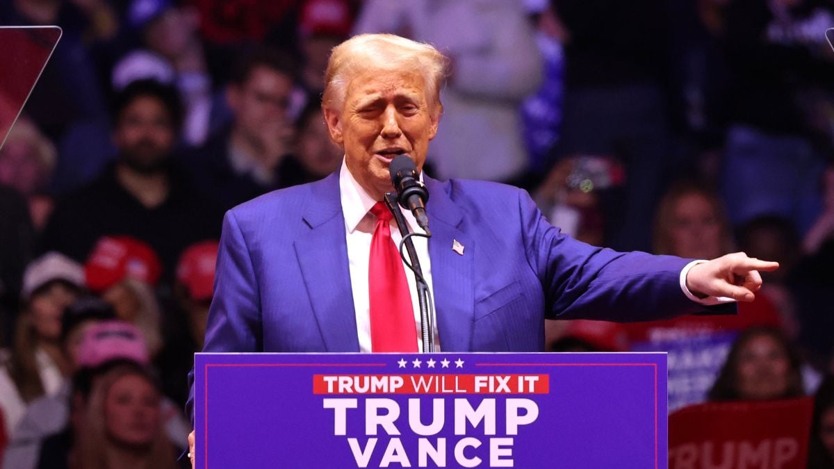 Donald Trump speaks at a campaign rally at Madison Square Garden