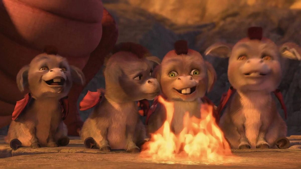 Donkey and Dragon's kids, the Dronkeys, in shrek